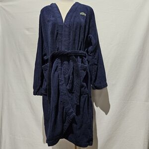 Lacoste Unisex Navy Blue Bathrobe